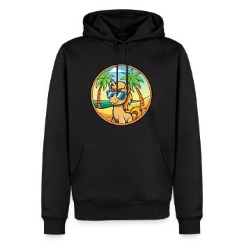 Pony Lustige Cartoon Sommer Strand Sonnenbrille Aufkleber - Männer Premium Bio Hoodie - Schwarz - Vorne - Nico (187cm)