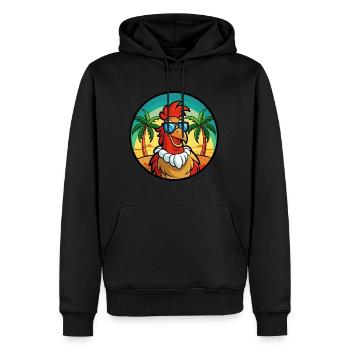 Hahn Lustige Cartoon Sommer Strand Sonnenbrille Cool - Männer Premium Bio Hoodie - Schwarz - Vorne - Nico (187cm)