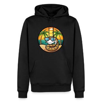 Schlange Lustige Cartoon Sommer Strand Sonnenbrille Cool - Männer Premium Bio Hoodie - Schwarz - Vorne - Nico (187cm)