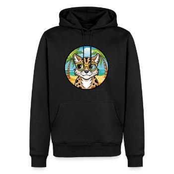 Australische gefleckte Nebelkatzenrasse Cartoon Beach - Männer Premium Bio Hoodie - Schwarz - Vorne - Nico (187cm)