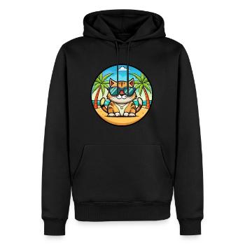 Amerikanische Polydactyl Katzenrasse Cartoon Sonnenbrille - Männer Premium Bio Hoodie - Schwarz - Vorne - Nico (187cm)