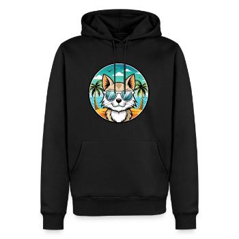 Balinesische Katzenrasse Cartoon Sonnenbrille Strand - Männer Premium Bio Hoodie - Schwarz - Vorne - Nico (187cm)