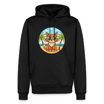 Lunettes de soleil havane brun race chat dessin animé plage - Sweat à capuche Premium bio Homme - noir - Devant - Nico (187cm)