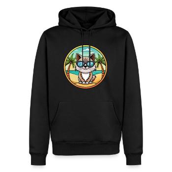 Birma Heilige Katzenrasse Cartoon Sonnenbrille Strand - Männer Premium Bio Hoodie - Schwarz - Vorne - Nico (187cm)