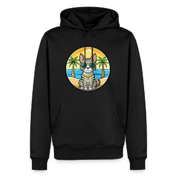 Lunettes de soleil de dessin animé de race de chat Mau égyptien plage - Sweat à capuche Premium bio Homme - noir - Devant - Nico (187cm)