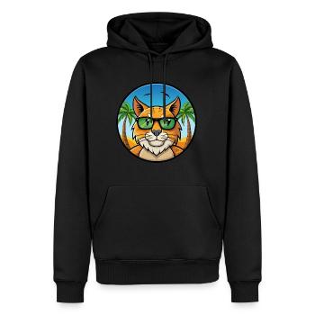 Eurasian Lynx Cat Breed Cartoon Lunettes de soleil Beach - Sweat à capuche Premium bio Homme - noir - Devant - Nico (187cm)