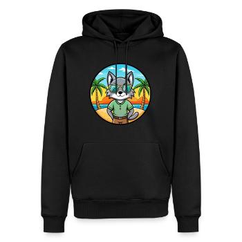 Korat Katzenrasse Cartoon Sonnenbrille Strand - Männer Premium Bio Hoodie - Schwarz - Vorne - Nico (187cm)