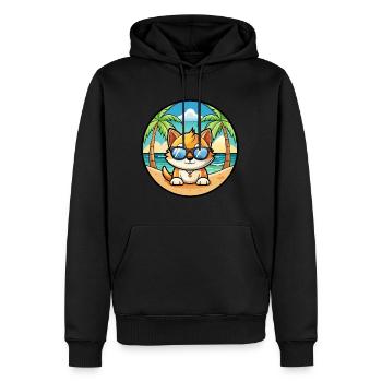 Munchkin Lunettes de soleil de dessin animé de race de chat plage - Sweat à capuche Premium bio Homme - noir - Devant - Nico (187cm)