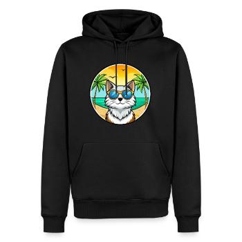 Forêt norvégienne Race Dessin animé Lunettes de soleil Plage - Sweat à capuche Premium bio Homme - noir - Devant - Nico (187cm)