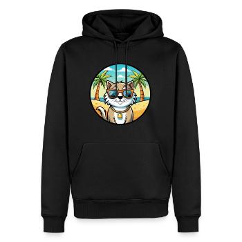 Ragamuffin Lunettes de soleil de dessin animé de race de chat plage - Sweat à capuche Premium bio Homme - noir - Devant - Nico (187cm)