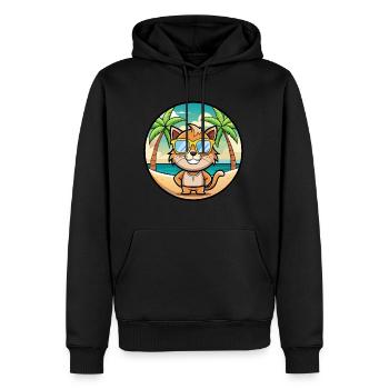 Pixie Bob Katzenrasse Cartoon Sonnenbrille Strand - Männer Premium Bio Hoodie - Schwarz - Vorne - Nico (187cm)