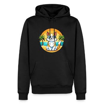 Lunettes de soleil de dessin animé de race de chat turc plage - Sweat à capuche Premium bio Homme - noir - Devant - Nico (187cm)