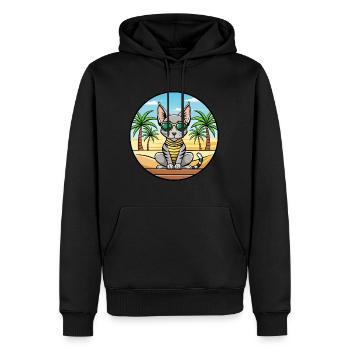 Lunettes de soleil de dessin animé de race de chat Mau égyptien plage - Sweat à capuche Premium bio Homme - noir - Devant - Nico (187cm)
