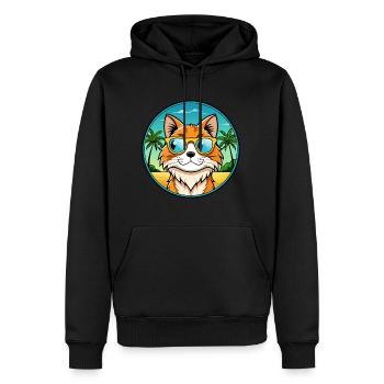 Maine Coon Cat Breed Cartoon Lunettes de soleil Beach - Sweat à capuche Premium bio Homme - noir - Devant - Nico (187cm)