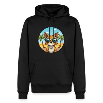 Ocicat Breed Cartoon Sonnenbrille Strand - Männer Premium Bio Hoodie - Schwarz - Vorne - Nico (187cm)