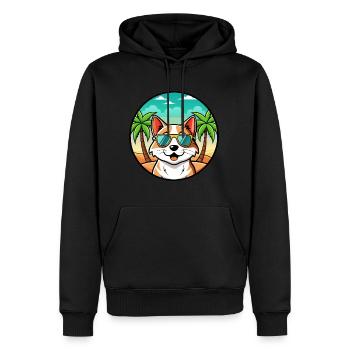 Balinesische Katzenrasse Cartoon Sonnenbrille Strand - Männer Premium Bio Hoodie - Schwarz - Vorne - Nico (187cm)