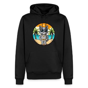 Korat Katzenrasse Cartoon Sonnenbrille Strand - Männer Premium Bio Hoodie - Schwarz - Vorne - Nico (187cm)