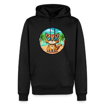 Munchkin Lunettes de soleil de dessin animé de race de chat plage - Sweat à capuche Premium bio Homme - noir - Devant - Nico (187cm)