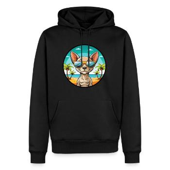 Peterbald Cat Breed Cartoon Lunettes de soleil Beach - Sweat à capuche Premium bio Homme - noir - Devant - Nico (187cm)