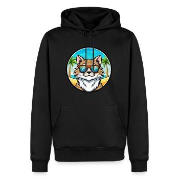 Maine Coon Cat Breed Cartoon Lunettes de soleil Beach - Sweat à capuche Premium bio Homme - noir - Devant - Nico (187cm)
