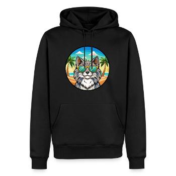 Forêt norvégienne Race Dessin animé Lunettes de soleil Plage - Sweat à capuche Premium bio Homme - noir - Devant - Nico (187cm)