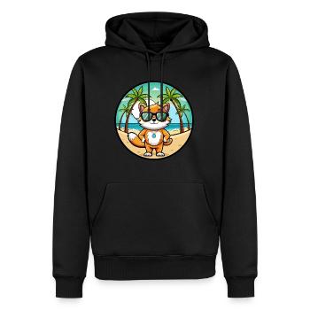 Khao Manee Cat Breed Cartoon Lunettes de soleil Beach - Sweat à capuche Premium bio Homme - noir - Devant - Nico (187cm)