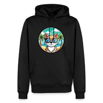 Schneeschuh Katze Rasse Cartoon Sonnenbrille Strand - Männer Premium Bio Hoodie - Schwarz - Vorne - Nico (187cm)