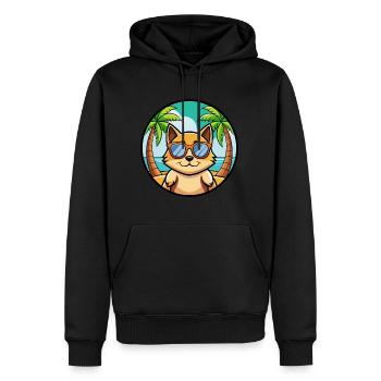 Tonkinois Race Chat Dessin Animé Lunettes De Soleil Plage - Sweat à capuche Premium bio Homme - noir - Devant - Nico (187cm)