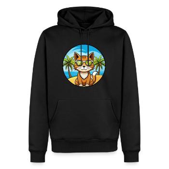 Havanna Braun Katze Rasse Cartoon Sonnenbrille Strand - Männer Premium Bio Hoodie - Schwarz - Vorne - Nico (187cm)