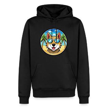 Aidi Chien Race Dessin Animé Lunettes De Soleil Plage - Sweat à capuche Premium bio Homme - noir - Devant - Nico (187cm)
