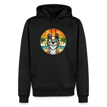 Alpine Spaniel Dog Breed Cartoon Sunglasses Beach - Men’s Premium Organic Hoodie - black - Front - Nico (187cm)
