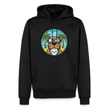 Alpine Mastiff Dog Breed Cartoon Sunglasses Beach - Men’s Premium Organic Hoodie - black - Front - Nico (187cm)