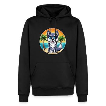 Alaskan Klee Kai Chien Race Dessin Animé Lunettes De Soleil Plage - Sweat à capuche Premium bio Homme - noir - Devant - Nico (187cm)