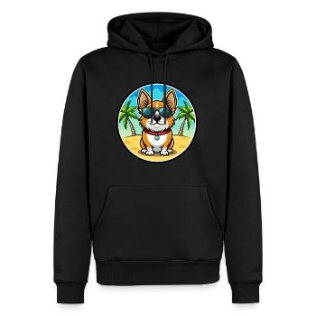 Österreichische Brandlbracke Hunderasse Cartoon Sonnenbrille - Männer Premium Bio Hoodie - Schwarz - Vorne - Nico (187cm)