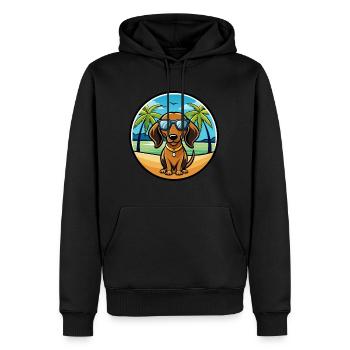 Alpine Dachsbracke Dog Breed Lunettes de soleil de dessin animé - Sweat à capuche Premium bio Homme - noir - Devant - Nico (187cm)