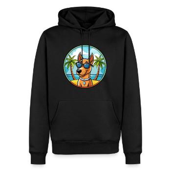 Andalusischer Windhund Rasse Cartoon Sonnenbrille Strand - Männer Premium Bio Hoodie - Schwarz - Vorne - Nico (187cm)