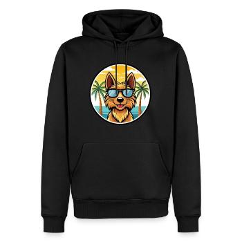 Australian Terrier Hunderasse Cartoon Sonnenbrille - Männer Premium Bio Hoodie - Schwarz - Vorne - Nico (187cm)