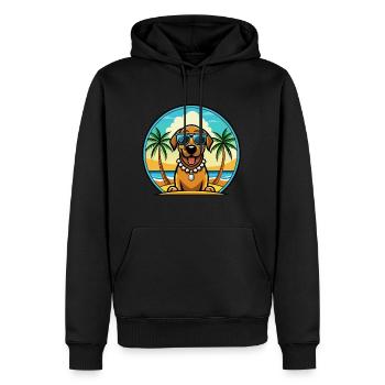 Chien de montagne bavarois race de chien de dessin animé plage - Sweat à capuche Premium bio Homme - noir - Devant - Nico (187cm)