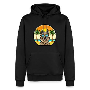 Belgische Groenendael Hunderasse Cartoon Sonnenbrille - Männer Premium Bio Hoodie - Schwarz - Vorne - Nico (187cm)