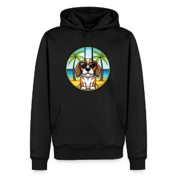 Beagle Harrier Hunderasse Cartoon Sonnenbrille Strand - Männer Premium Bio Hoodie - Schwarz - Vorne - Nico (187cm)