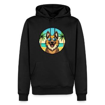 Belge Tervuren Chien Race Dessin Animé Lunettes De Soleil Plage - Sweat à capuche Premium bio Homme - noir - Devant - Nico (187cm)