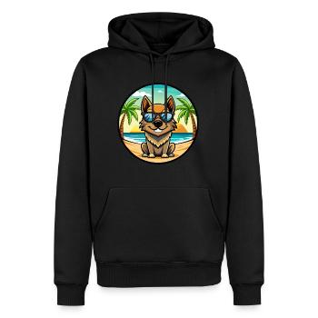 Black Tan Hund Rasse Cartoon Sonnenbrille Strand - Männer Premium Bio Hoodie - Schwarz - Vorne - Nico (187cm)