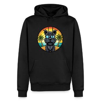 Lunettes de soleil de dessin animé de race de chien terrier russe noir - Sweat à capuche Premium bio Homme - noir - Devant - Nico (187cm)