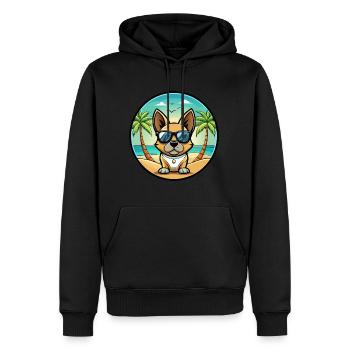 Braque Français Chien Race Dessin Animé Lunettes de Soleil Plage - Sweat à capuche Premium bio Homme - noir - Devant - Nico (187cm)