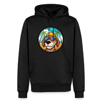 Bruno Jura Hound Hunderasse Cartoon Sonnenbrille Strand - Männer Premium Bio Hoodie - Schwarz - Vorne - Nico (187cm)