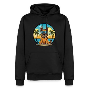 Broholmer Hunderasse Cartoon Sonnenbrille Strand - Männer Premium Bio Hoodie - Schwarz - Vorne - Nico (187cm)