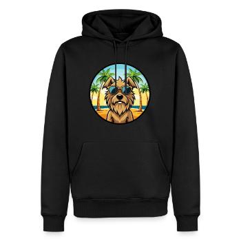 Briard Chien Race Dessin Animé Lunettes de Soleil Plage - Sweat à capuche Premium bio Homme - noir - Devant - Nico (187cm)