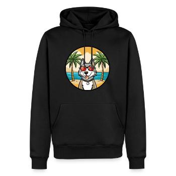 Lunettes de soleil de dessin animé de race de chien esquimau canadien plage - Sweat à capuche Premium bio Homme - noir - Devant - Nico (187cm)