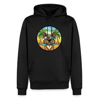 Cao da Serra de Aires Hunderasse Cartoon Sonnenbrille - Männer Premium Bio Hoodie - Schwarz - Vorne - Nico (187cm)