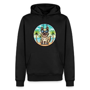 Carpathian Shepherd Dog Breed Cartoon Sunglasses - Men’s Premium Organic Hoodie - black - Front - Nico (187cm)